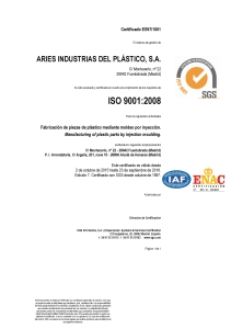 CERTIFICADO ISO 9001 2008 Edicion 7